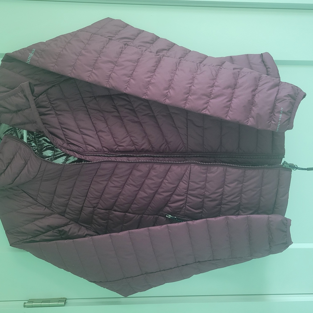 Columbia Women's Purple Quilted Puffy Puffer Powder Lite II Full Zip Jacket New
